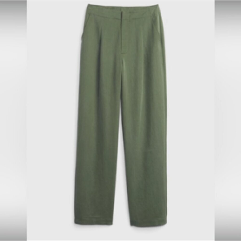 Gap Soft Suit Trouser High Rise Wide Leg Jungle Green Dress Pants NWT 4 Petite - Picture 12 of 13